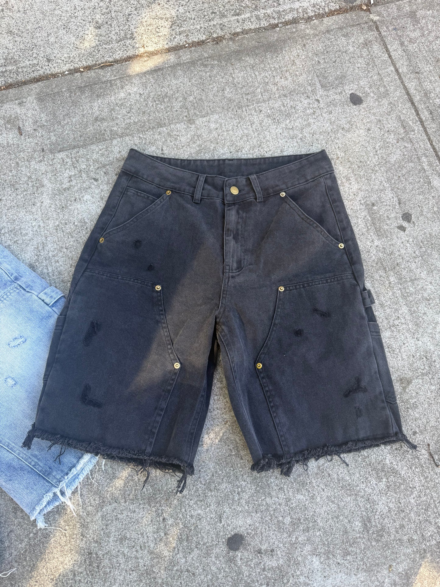Black Denim Jean Shorts
