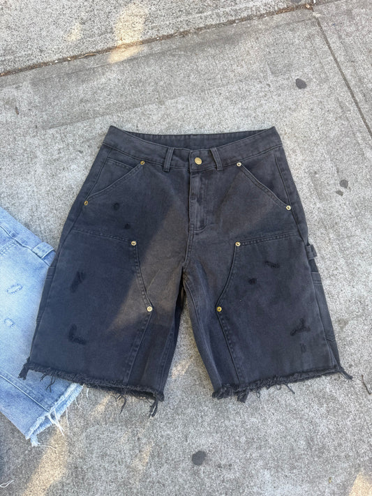 Black Denim Jean Shorts