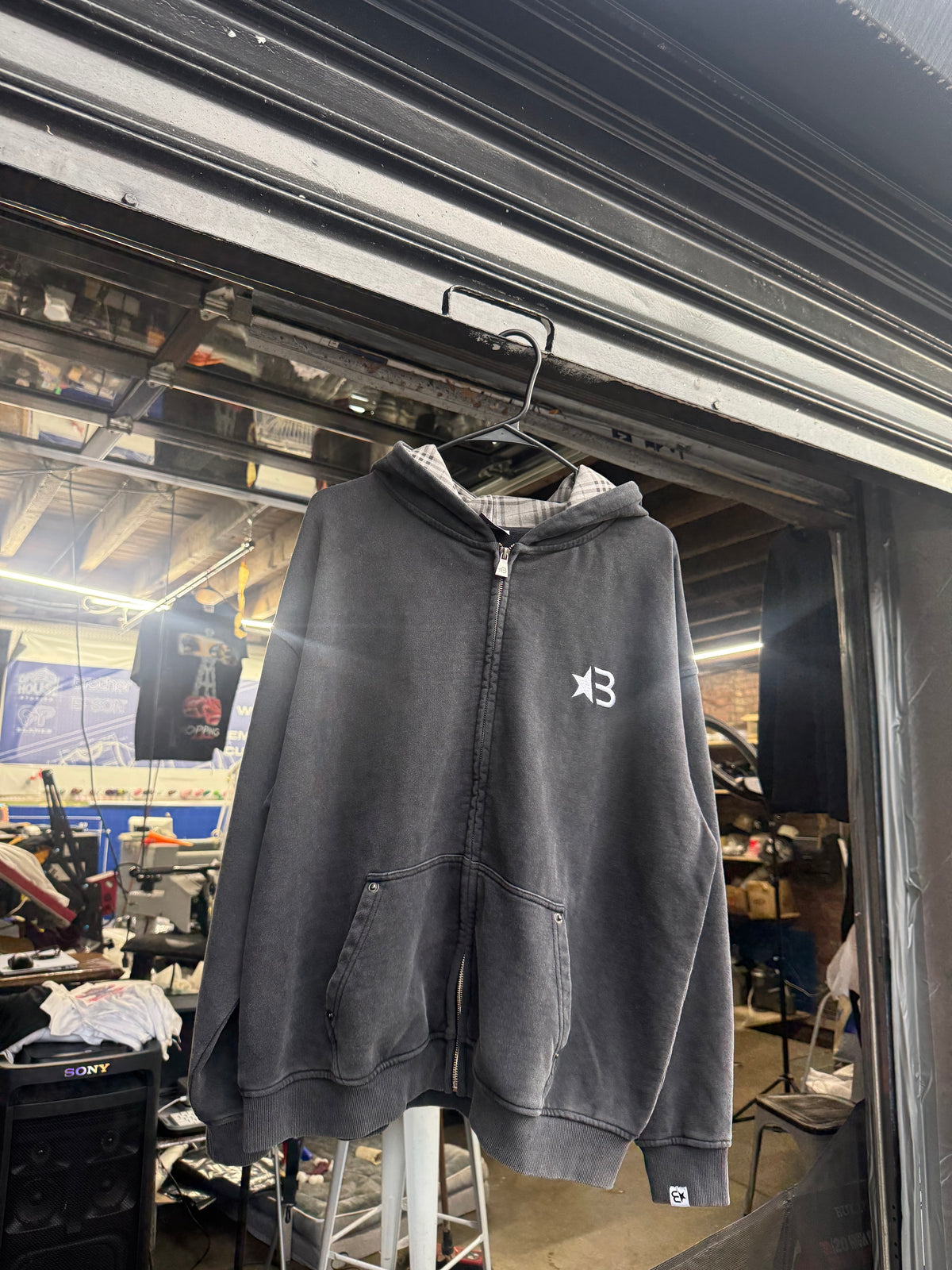 Plaid Zip Up Hoodie