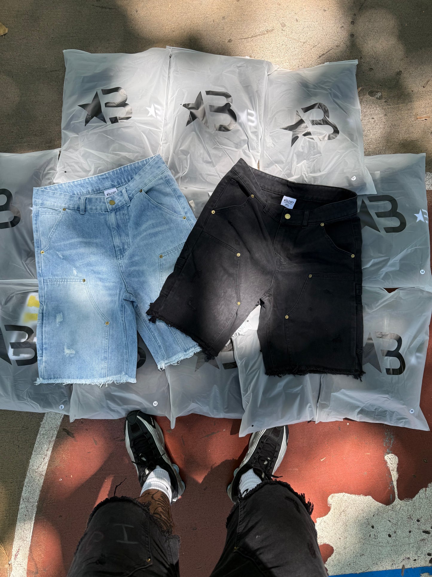 Black Denim Jean Shorts