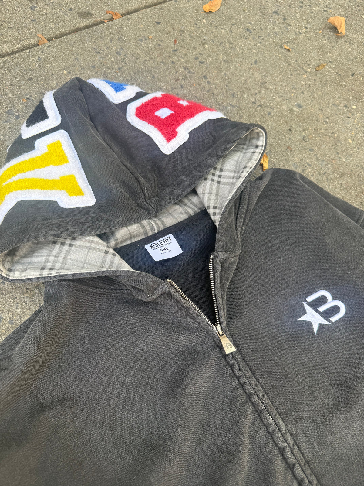 Plaid Zip Up Hoodie