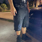 Black Denim Jean Shorts
