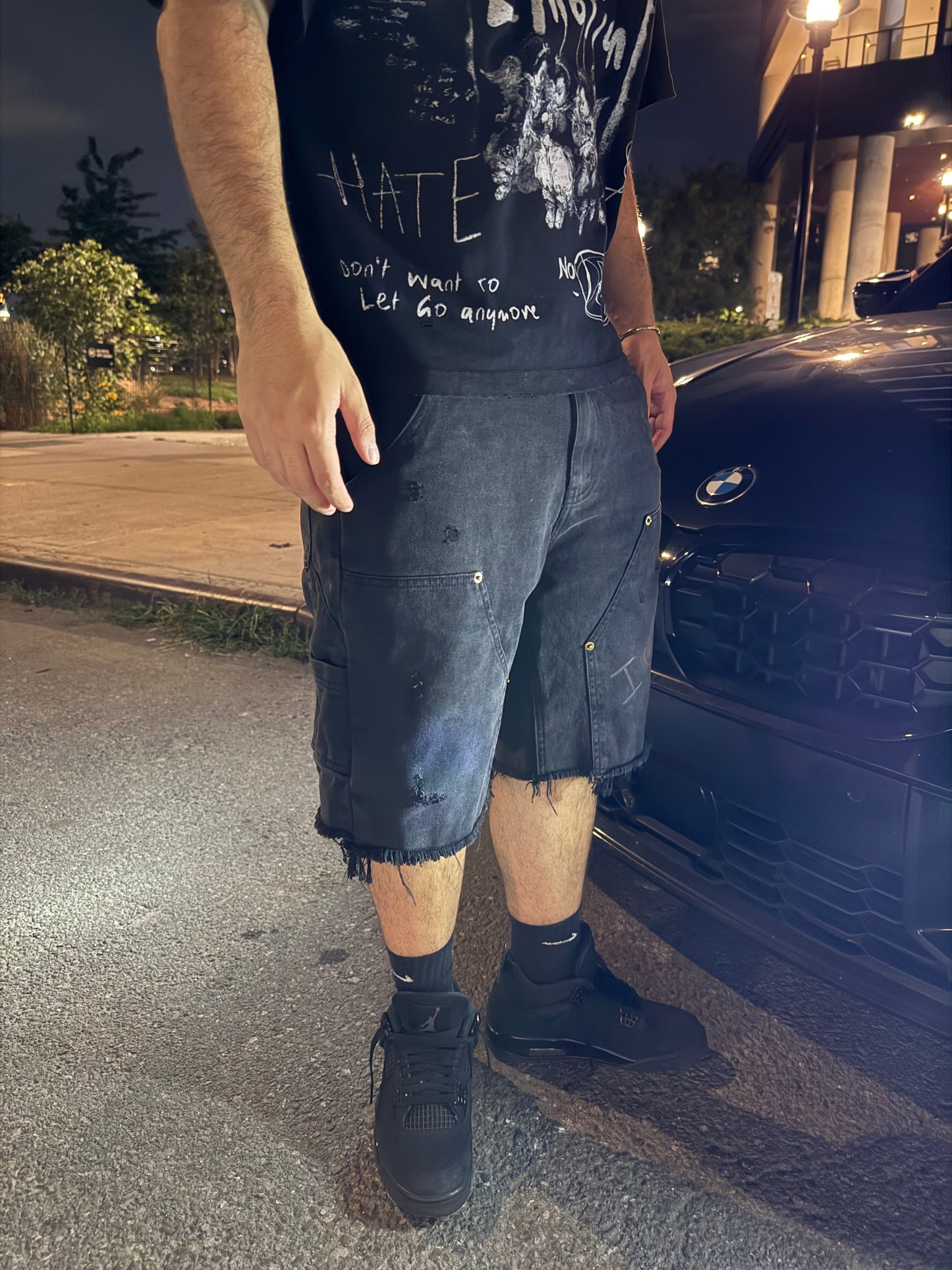 Black Denim Jean Shorts