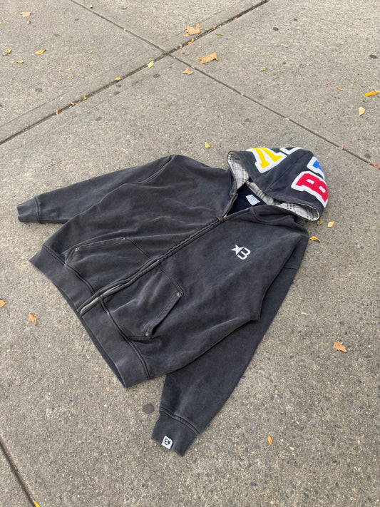 Plaid Zip Up Hoodie